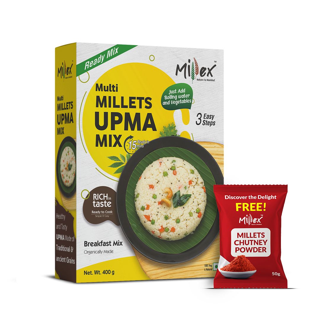 Multi Millet Upma Mix - Pack of 3 (Total 1200g - each 400g)