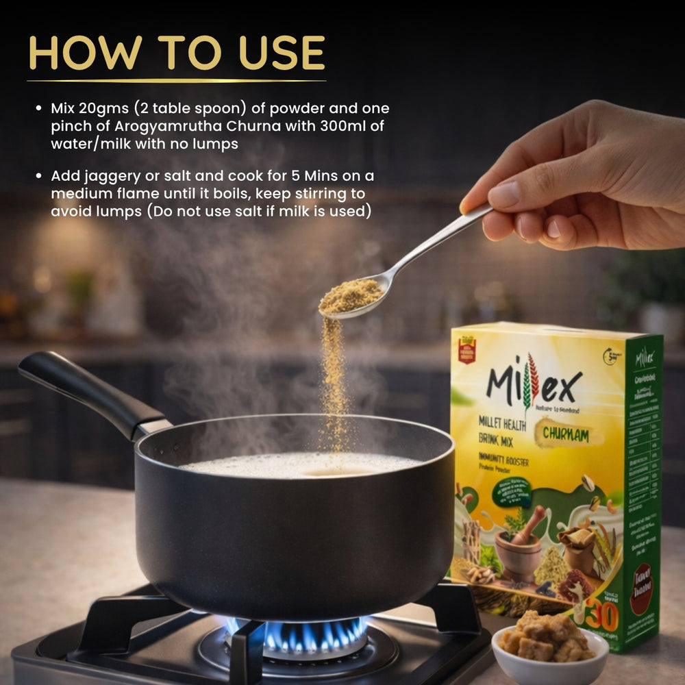 Millet Health Drink Mix with Churnam for Immunity, Digestion & Weight ...