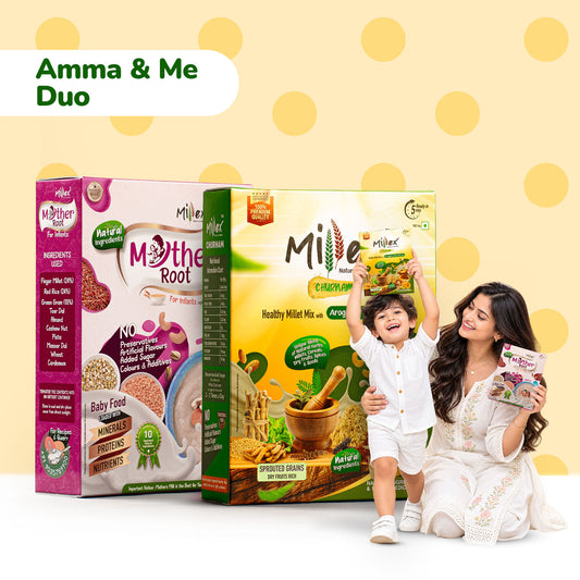 Amma & Me Duo - Health Mix with Churnam (800g) + Mother Root Original (400g)