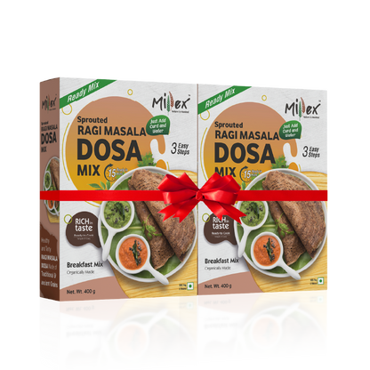 Sprouted Ragi Masala Dosa Mix - Pack of 2 (Total 800g - each 400g)