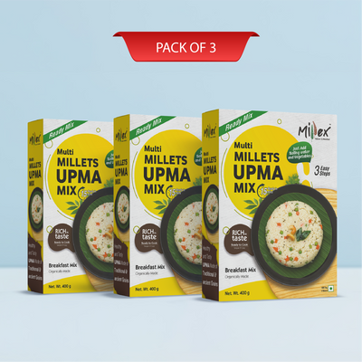 Multi Millet Upma Mix - Pack of 3 (Total 1200g - each 400g)