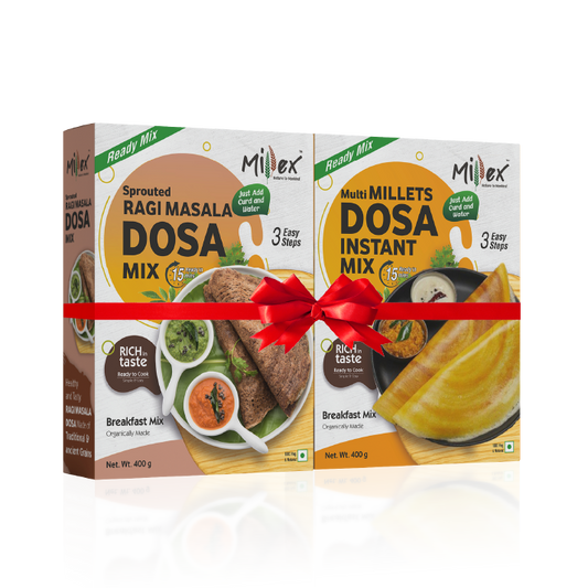 Dosa Combo - Multi Millets Dosa Instant Mix | Sprouted Ragi Masala Dosa Mix (Total 800g - each 400g)