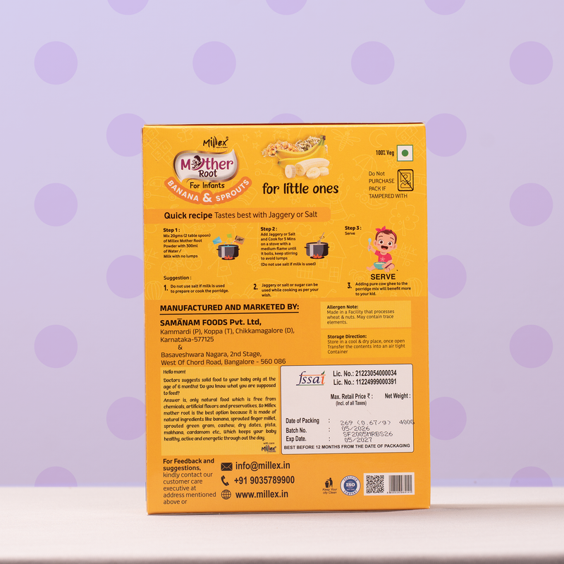 MotherRoot | Banana & Sprouts (Each 400 G) - Value Packs