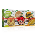 Four Millex product boxes with images of food items and text on a white background thumbnail