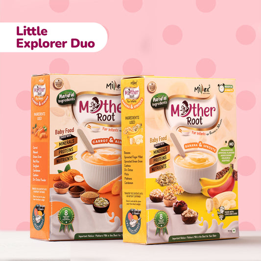 Little Explorer Duo - Mother Root Carrot & Almond + Banana & Sprouts (Total 800g - each 400g)