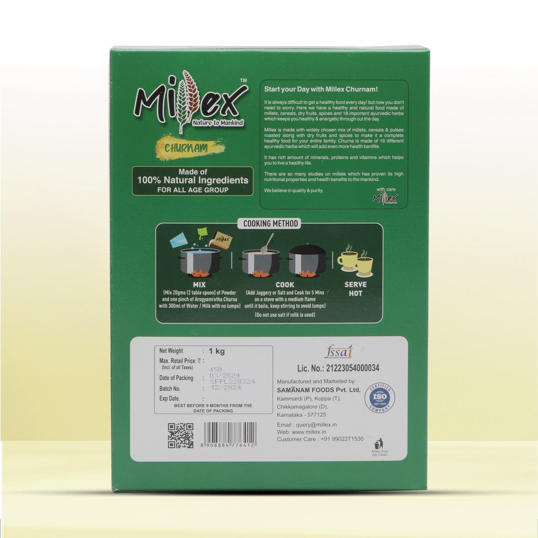 
Millex Millet Health Mix with Churnam for immunity and energy

