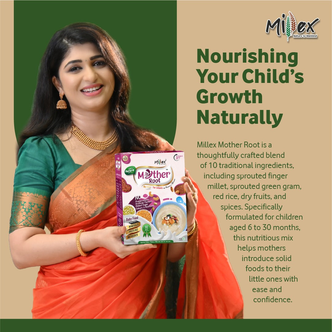 Aditi Prabhudeva presenting Millex Mother Root Mix for children’s immunity