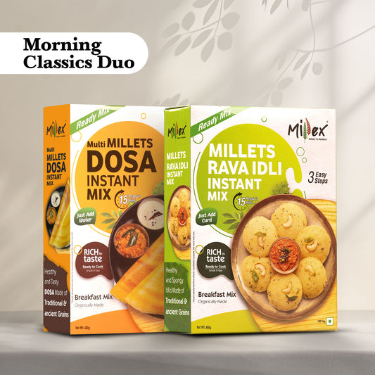 Morning Classics Duo - Multi Millet Dosa + Millet Rava Idli (Total 800g - each 400g)