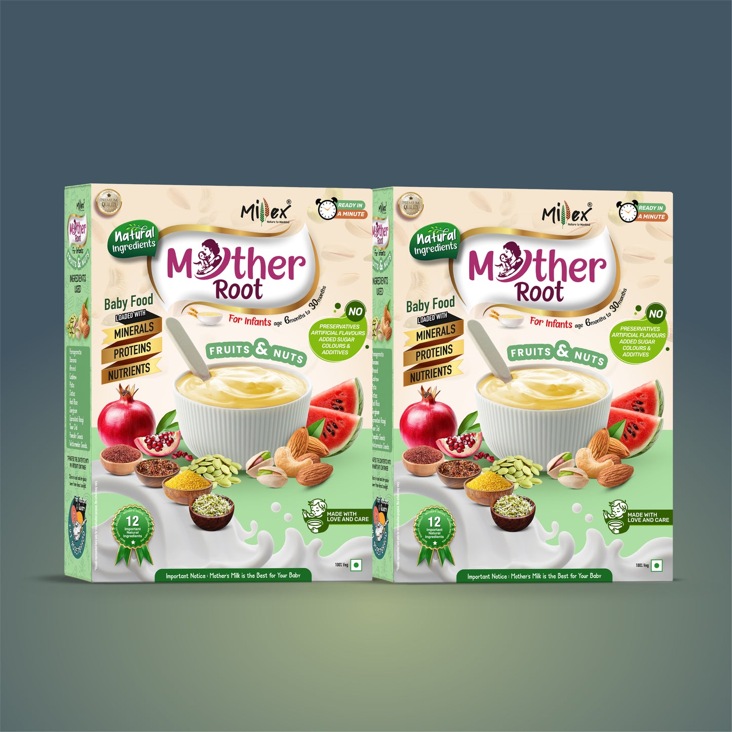 MotherRoot | Fruits & Nuts - Pack of 2 (Total 800g - each 400g)