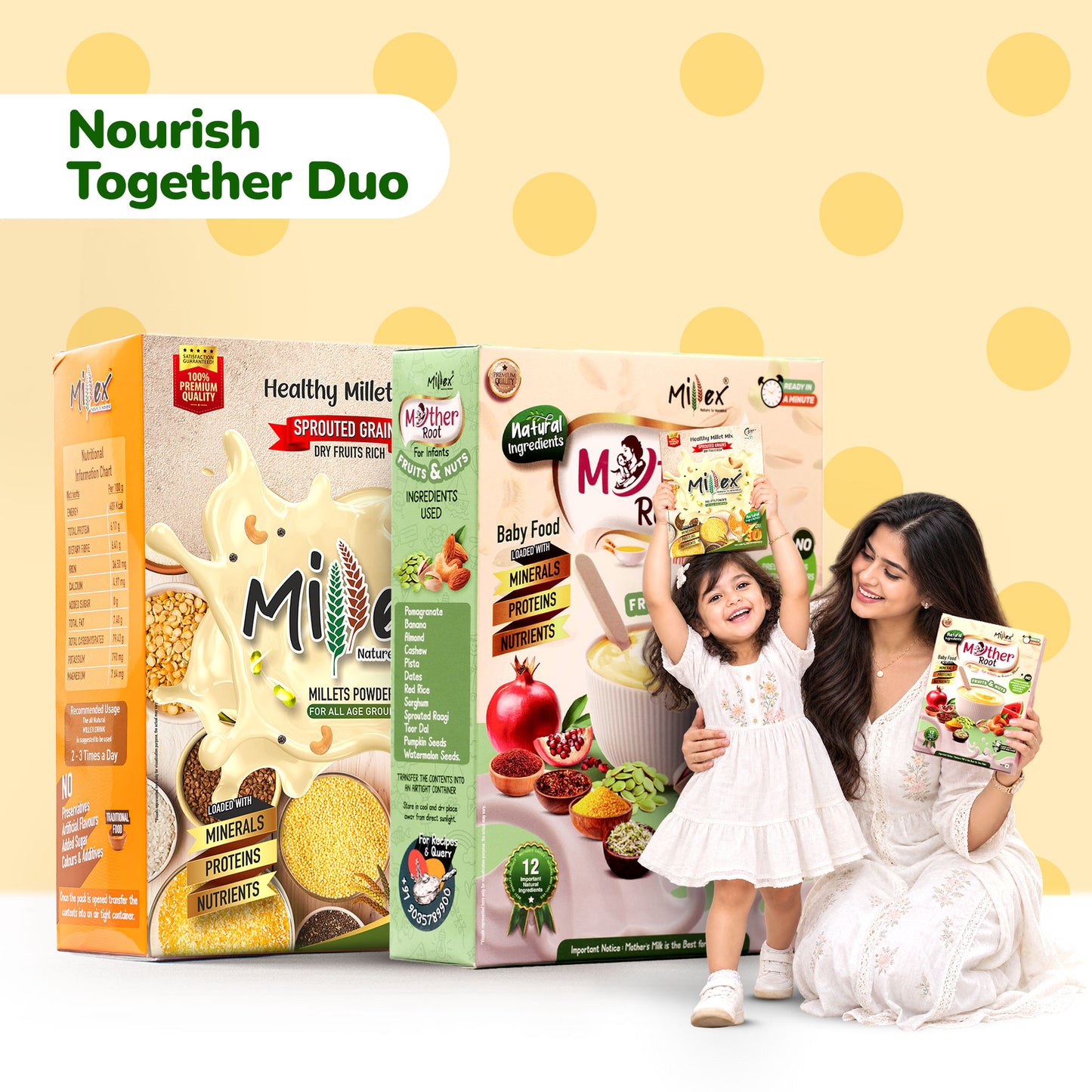 Nourish Together Duo - Healthy Millet Mix (800g) + Mother Root Fruits & Nuts (400g)
