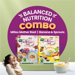 Balanced Nutrition Combos -Millex Mother Root | Banana & Sprouts| Baby Food (Total 800g - each 400g) thumbnail
