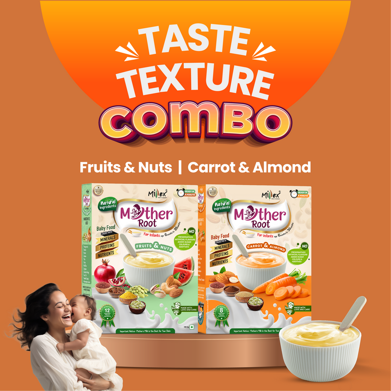 Taste & Texture Combos | Mother Root Fruits & Nuts  |  Carrot & Almond (Total 800g - each 400g)