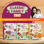 Classic Family Trio | Millex Mother Root |   Fruits & Nuts  | Carrot & Almond (Total 1200g - each 400g) thumbnail