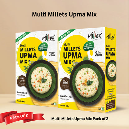 Multi Millets Upma Mix - Pack of 2 (Total 800g - each 400g)