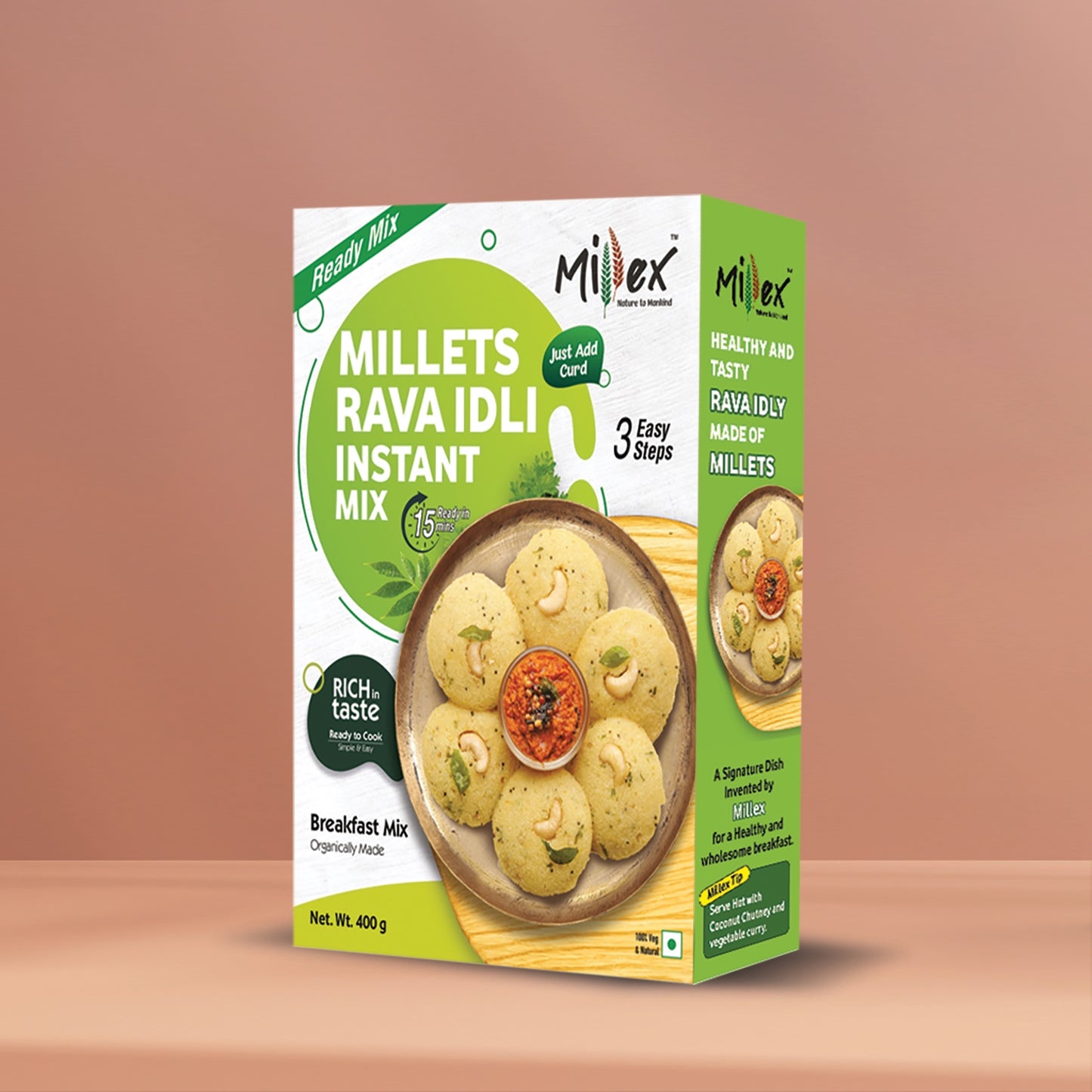 IDLI COMBO - Millet Rava Idli Instant Mix (Finger Millet) | Ragi Idli Instant Mix (Total 800g - each 400g)