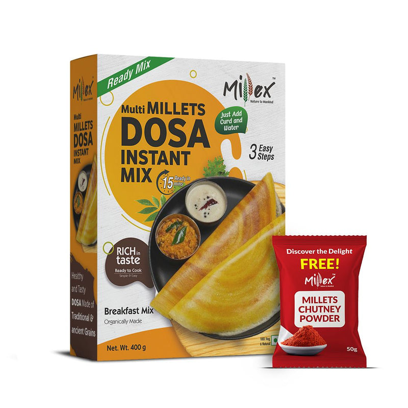 Multi Millet Dosa Instant Mix - Pack of 3 (Total 1200g - each 400g)