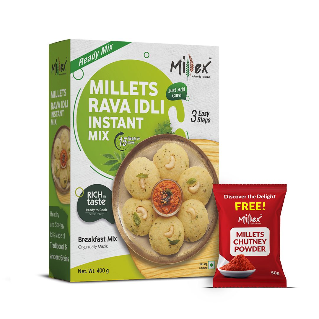 Millet Rava Idli Instant Mix - Pack of 3 (Total 1200g - each 400g)