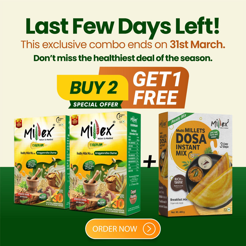 Buy 2 Millex churnam (800g Each) Get 1 Free Multi Millet Dosa Instant Mix  (400g) - Special OFFER